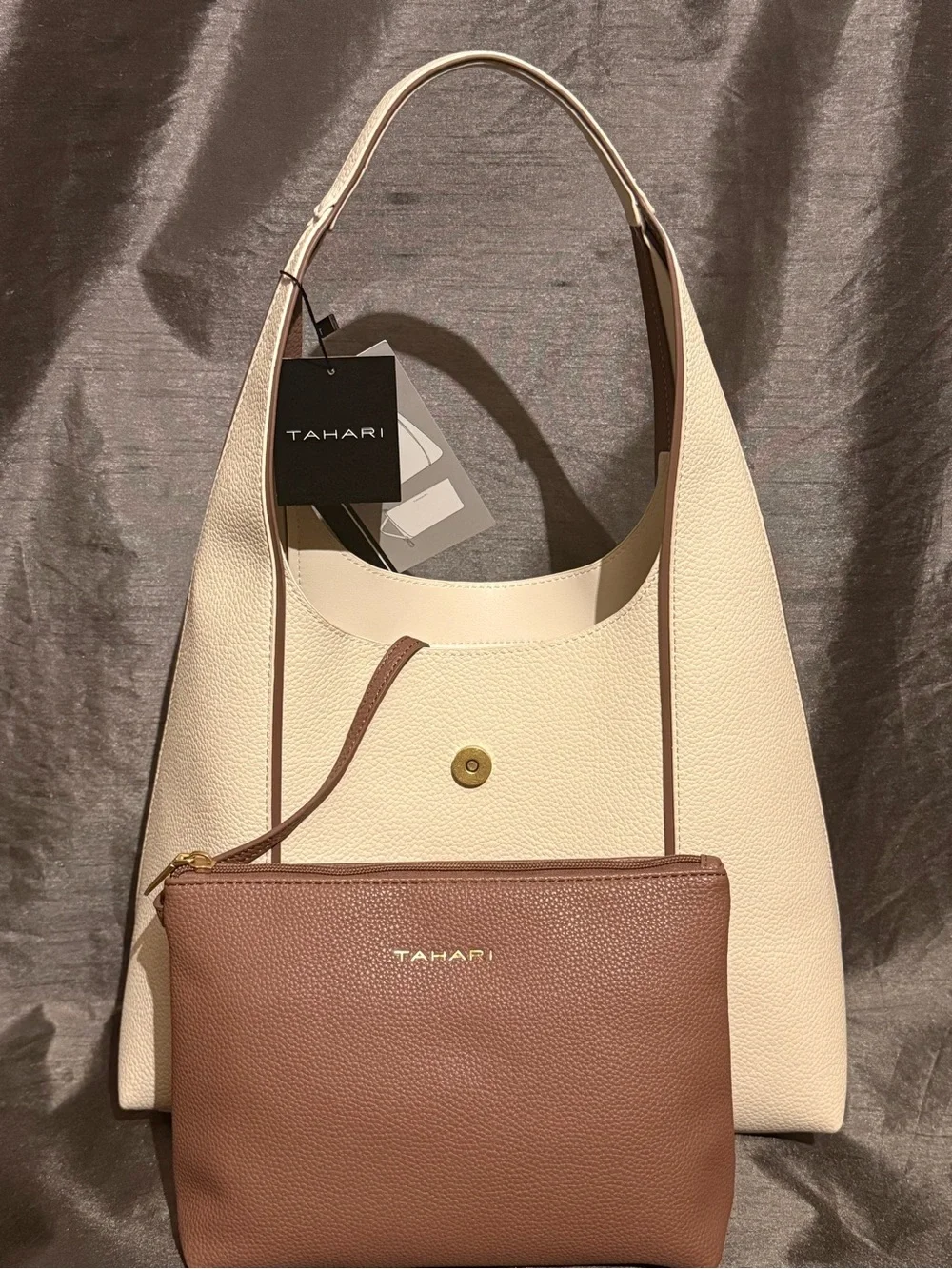 Tahari Alesia Faux Leather Hobo Bag